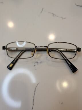 D'Amato Eyeglasses Frame Full Rim Rectangular Black Metal Optical Glasses Only